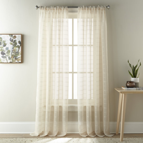 Gracie Oaks Marzia Solid Semi Sheer Rod Pocket Curtain Panels Wayfair   Marzia Solid Semi Sheer Rod Pocket Curtain Panels 